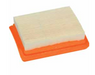 Rectangular air filter with orange base on a white background