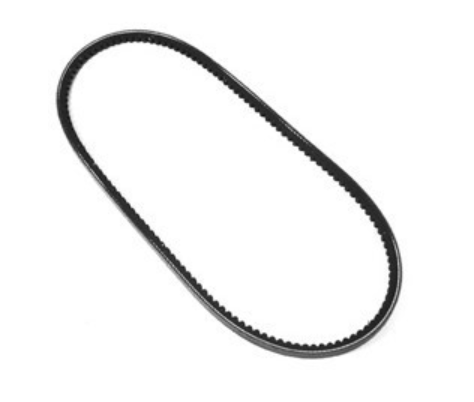 Black timing belt on a white background 